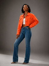 Load image into Gallery viewer, Cotton Denim Crop Jacket