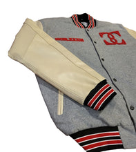 Load image into Gallery viewer, Grey and Cream Varsity