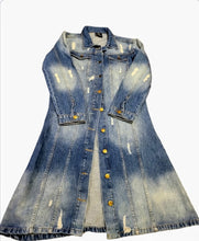 Load image into Gallery viewer, Ladie's Long Denim Coat
