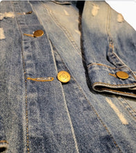 Load image into Gallery viewer, Ladie's Long Denim Coat