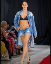 Load image into Gallery viewer, Ladie's Long Denim Coat