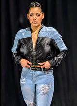 Load image into Gallery viewer, Denim and Leather Jacket