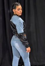 Load image into Gallery viewer, Denim and Leather Jacket