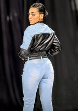 Load image into Gallery viewer, Denim and Leather Jacket