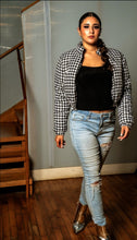 Load image into Gallery viewer, Women's Houndstooth Crop Jacket
