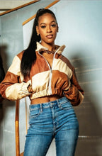 Load image into Gallery viewer, Women's Patchwork Leather Crop