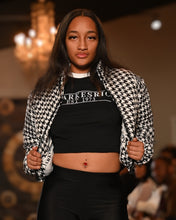 Load image into Gallery viewer, Women's Houndstooth Crop Jacket