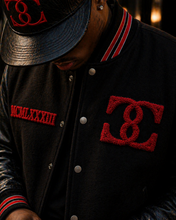 Load image into Gallery viewer, Black Varsity Jacket