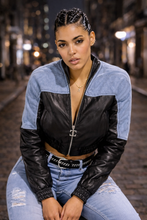Load image into Gallery viewer, Denim and Leather Jacket