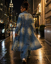 Load image into Gallery viewer, Ladie's Long Denim Coat