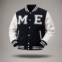 Load image into Gallery viewer, ME Leather Sleeve Varsity Jacket