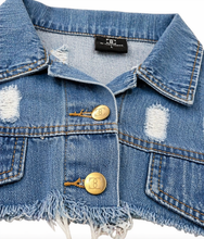 Load image into Gallery viewer, Women's Denim Crop Jacket