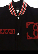 Load image into Gallery viewer, Black Varsity Jacket