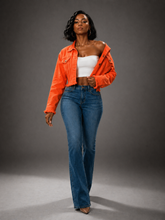 Load image into Gallery viewer, Cotton Denim Crop Jacket
