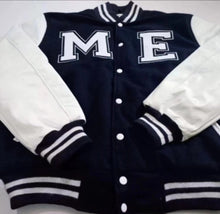 Load image into Gallery viewer, ME Leather Sleeve Varsity Jacket
