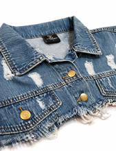 Load image into Gallery viewer, Women's Denim Crop Jacket
