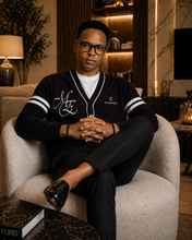 Load image into Gallery viewer, Navy-Blue MarkEsric signature cardigan
