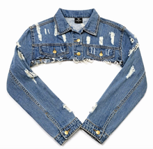 Load image into Gallery viewer, Women's Denim Crop Jacket
