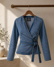 Load image into Gallery viewer, Denim Wrap Jacket

