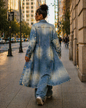 Load image into Gallery viewer, Ladie's Long Denim Coat
