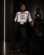 Load image into Gallery viewer, Black and White Leather Crop
