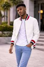 Load image into Gallery viewer, Mens Classic White Leather Jacket

