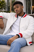 Load image into Gallery viewer, Mens Classic White Leather Jacket
