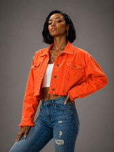 Load image into Gallery viewer, Cotton Denim Crop Jacket
