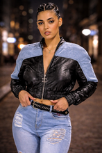 Load image into Gallery viewer, Denim and Leather Jacket
